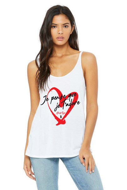 "Je pense que je t'adore" Ladies Tank Top