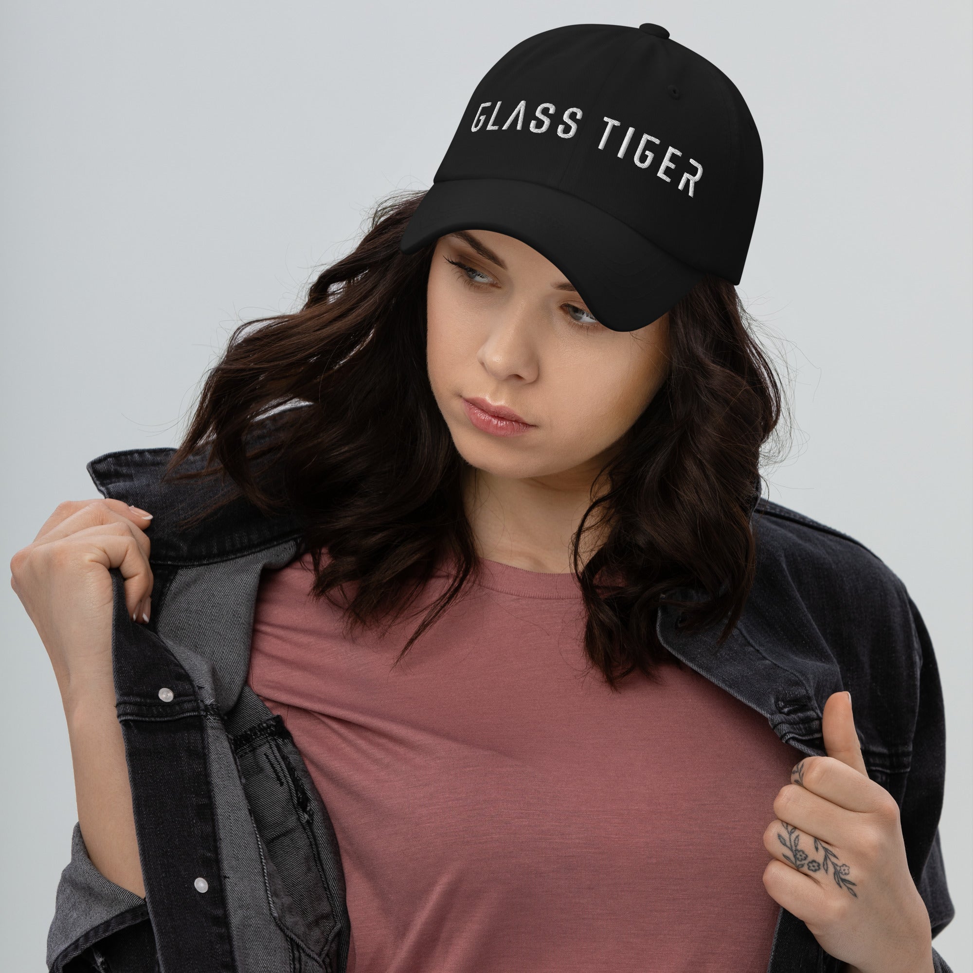 Unisex Glass Tiger Embroidered Classic Ball Cap